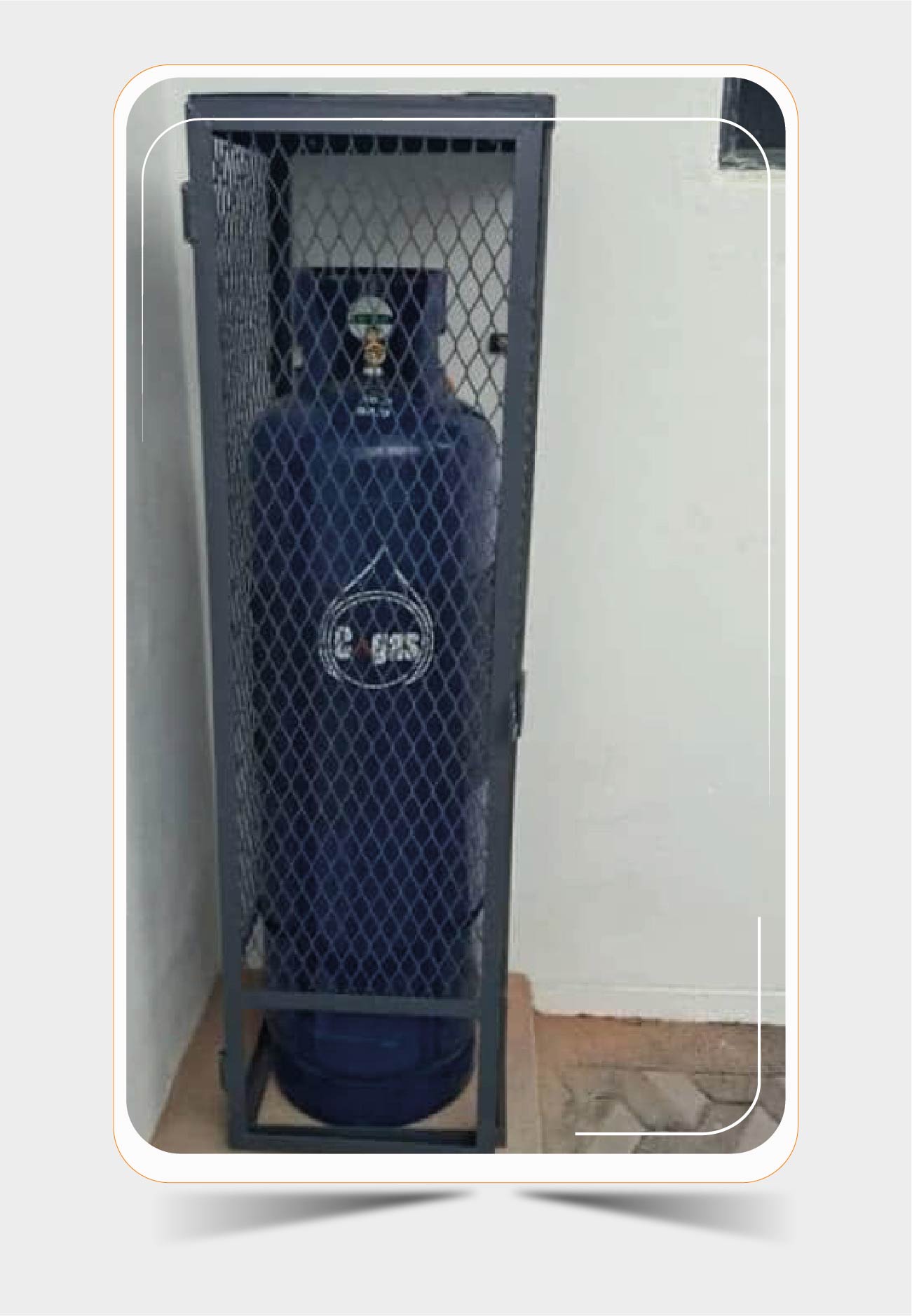 48kg large LPG tank with cage and emergency valve domestic setup