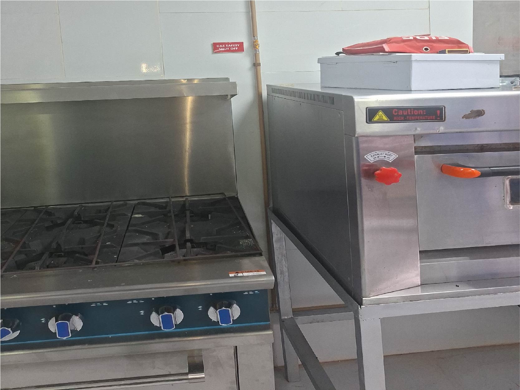 Commercial gas lines in takeaway kitchen